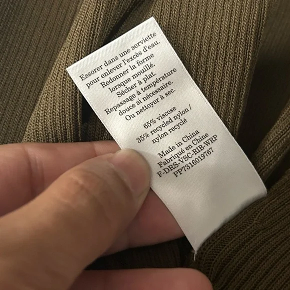 Everlane the ribbed wrap midi 3/4 sleeve dress - Picture 10 of 12